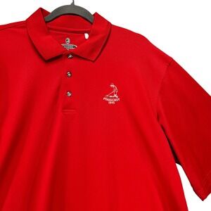 Putterboy Performance‎ Polo Pinehurst 1895 Mens XL Red Golf Preppy Quiet Luxury